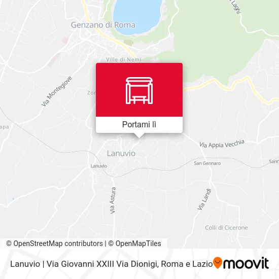 Mappa Lanuvio | Via Giovanni XXIII Via Dionigi