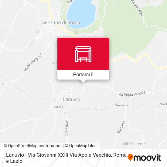 Mappa Lanuvio | Via Giovanni XXIII Via Appia Vecchia