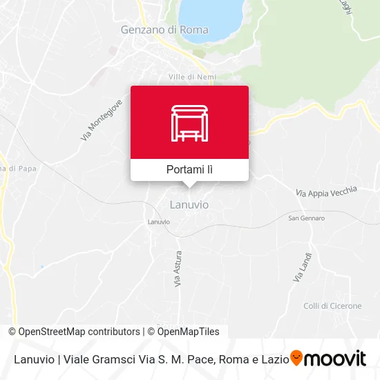 Mappa Lanuvio | Viale Gramsci Via S. M. Pace