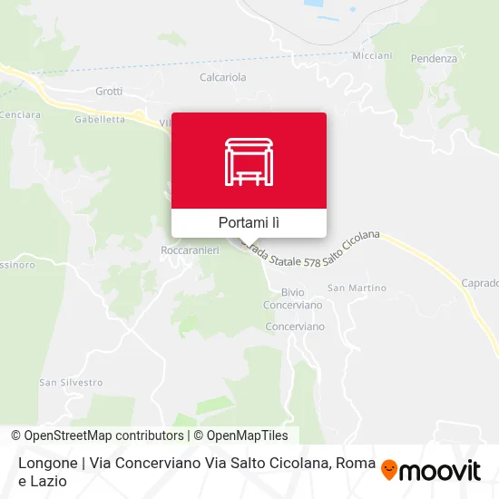 Mappa Longone | Via Concerviano Via Salto Cicolana