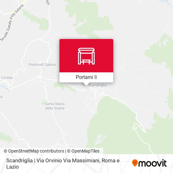 Mappa Scandriglia | Via Orvinio Via Massimiani