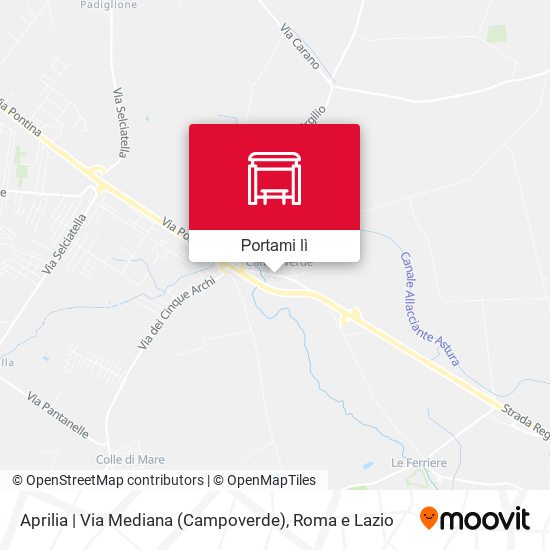 Mappa Aprilia | Via Mediana (Campoverde)