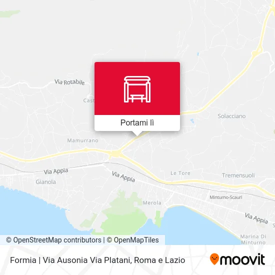 Mappa Formia | Via Ausonia Via Platani
