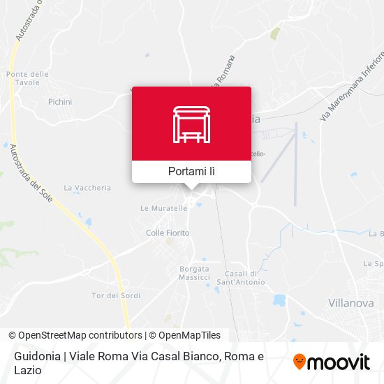 Mappa Guidonia | Viale Roma Via Casal Bianco