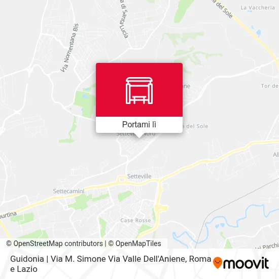Mappa Guidonia | Via M. Simone Via Valle Dell'Aniene