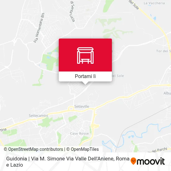Mappa Guidonia | Via M. Simone Via Valle Dell'Aniene