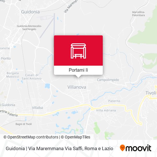 Mappa Guidonia | Via Maremmana Via Saffi