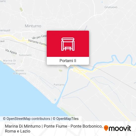 Mappa Marina Di Minturno | Ponte Fiume - Ponte Borbonico