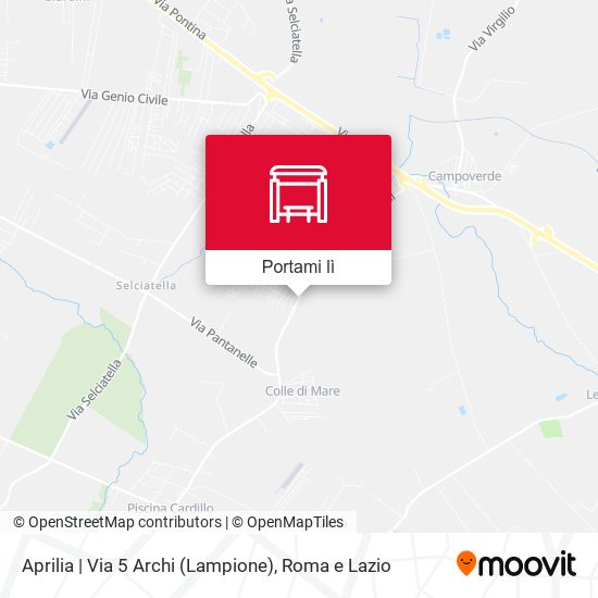 Mappa Aprilia | Via 5 Archi (Lampione)
