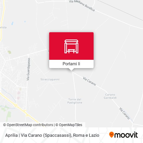 Mappa Aprilia | Via Carano (Spaccasassi)