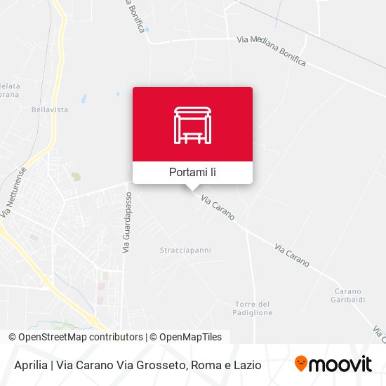 Mappa Aprilia | Via Carano Via Grosseto