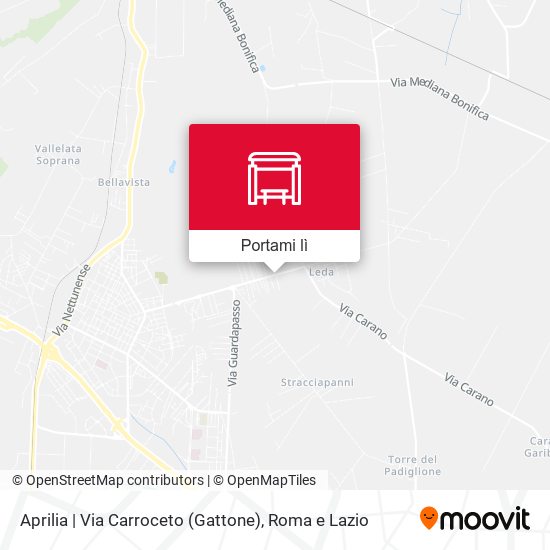 Mappa Aprilia | Via Carroceto (Gattone)