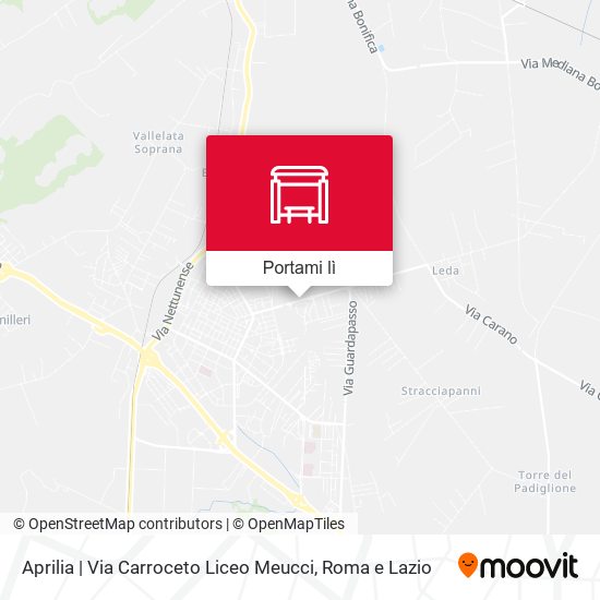 Mappa Aprilia | Via Carroceto Liceo Meucci
