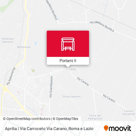 Mappa Aprilia | Via Carroceto Via Carano