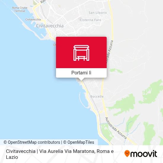 Mappa Civitavecchia | Via Aurelia Via Maratona