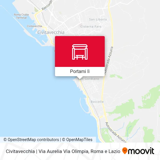 Mappa Civitavecchia | Via Aurelia Via Olimpia