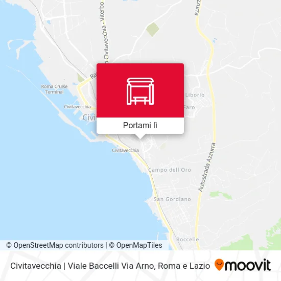 Mappa Civitavecchia | Viale Baccelli Via Arno