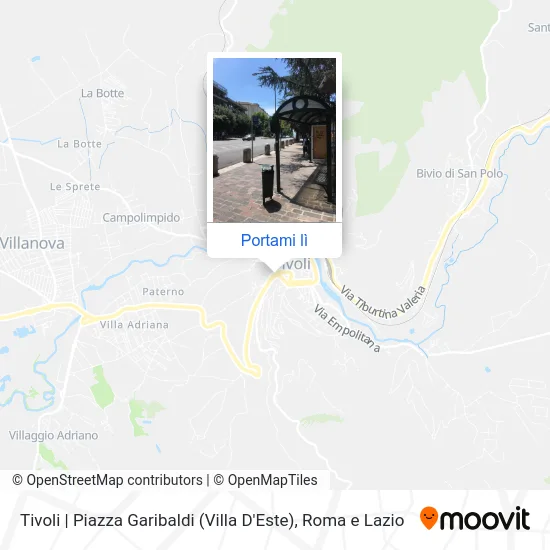 Mappa Tivoli | Piazza Garibaldi (Villa D'Este)