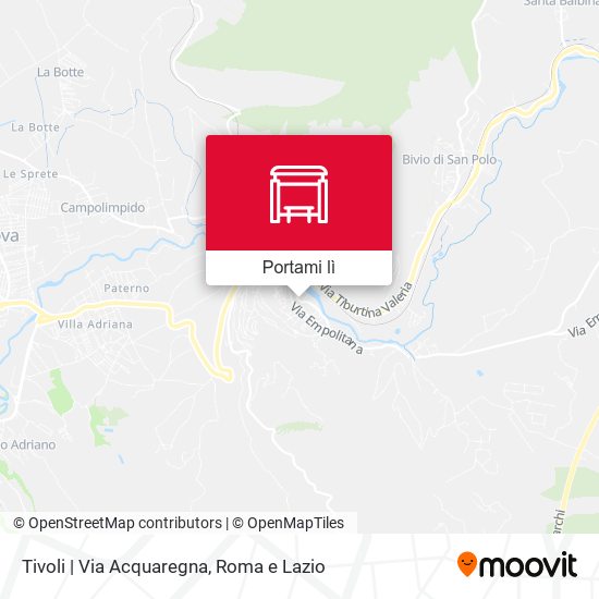 Mappa Tivoli | Via Acquaregna