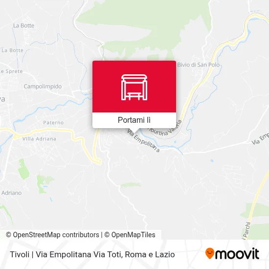 Mappa Tivoli | Via Empolitana Via Toti