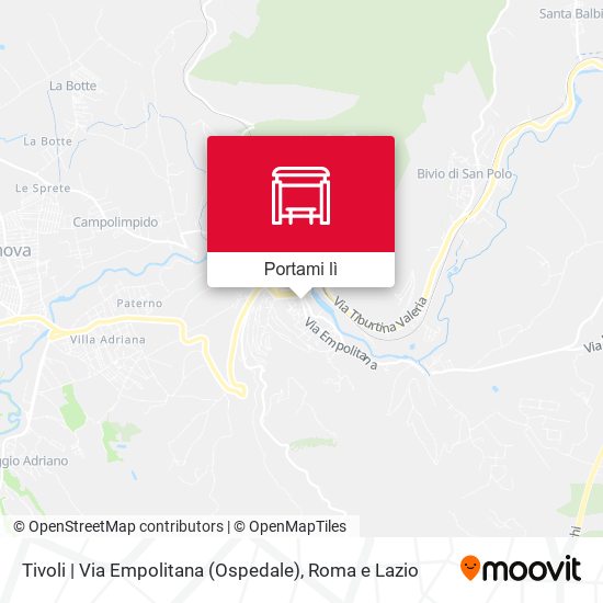 Mappa Tivoli | Via Empolitana (Ospedale)