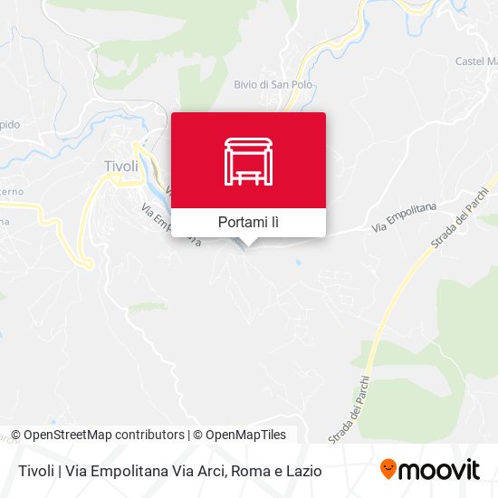 Mappa Tivoli | Via Empolitana Via Arci