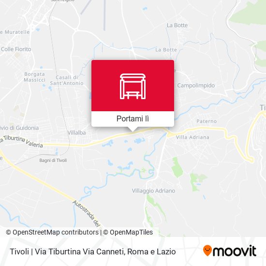 Mappa Tivoli | Via Tiburtina Via Canneti