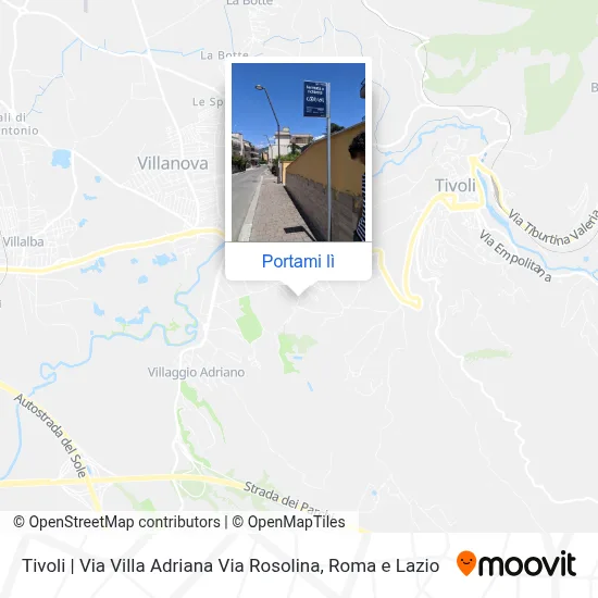 Mappa Tivoli | Via Villa Adriana Via Rosolina