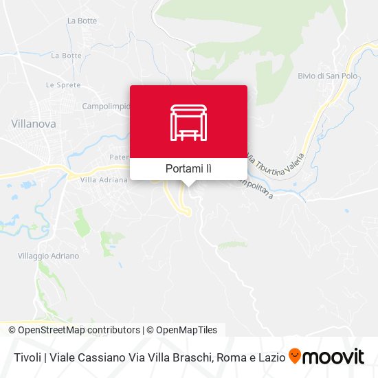 Mappa Tivoli | Viale Cassiano Via Villa Braschi