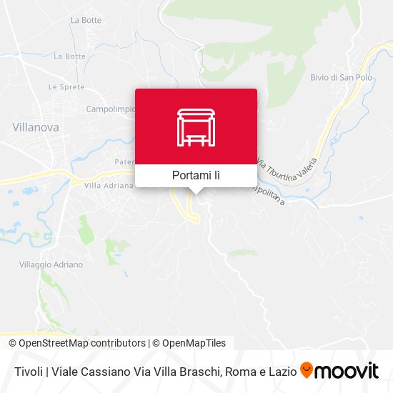 Mappa Tivoli | Viale Cassiano Via Villa Braschi