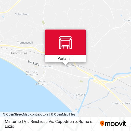 Mappa Minturno | Via Rinchiusa Via Capodiferro