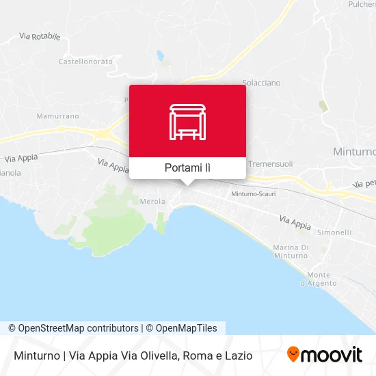 Mappa Minturno | Via Appia Via Olivella
