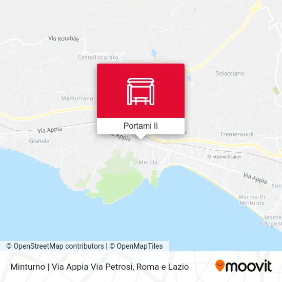 Mappa Minturno | Via Appia Via Petrosi