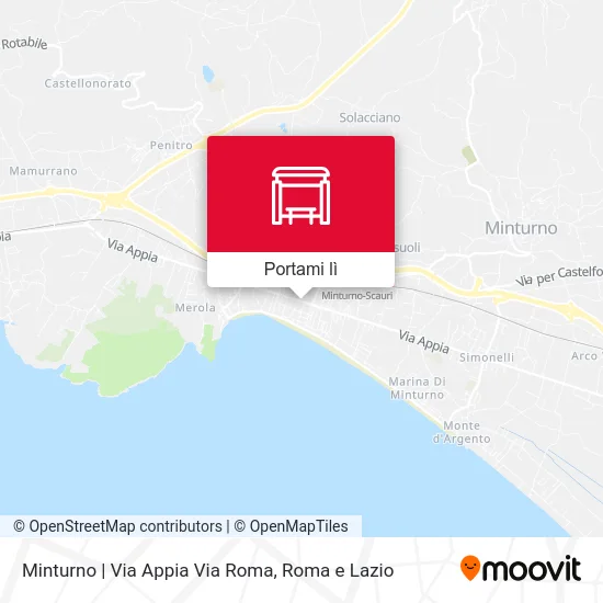 Mappa Minturno | Via Appia Via Roma