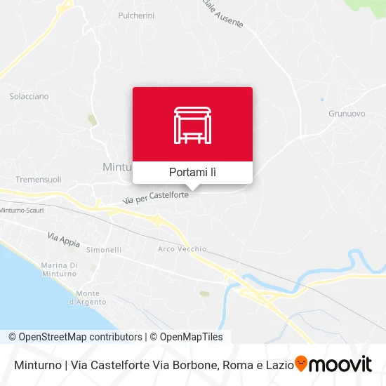 Mappa Minturno | Via Castelforte Via Borbone