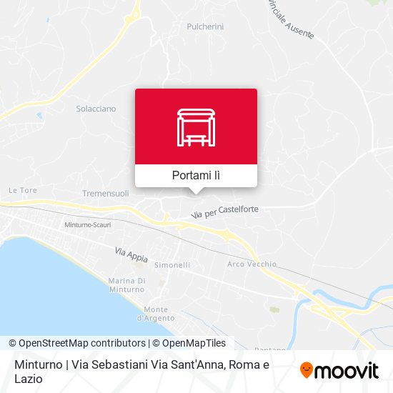 Mappa Minturno | Via Sebastiani Via Sant'Anna