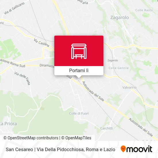 Mappa San Cesareo | Via Della Pidocchiosa