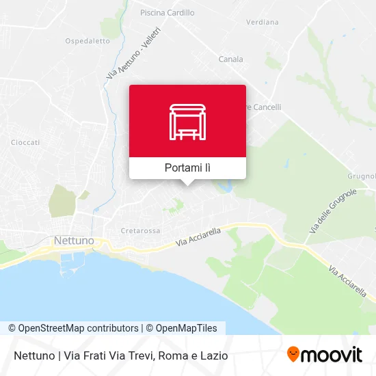 Mappa Nettuno | Via Frati Via Trevi