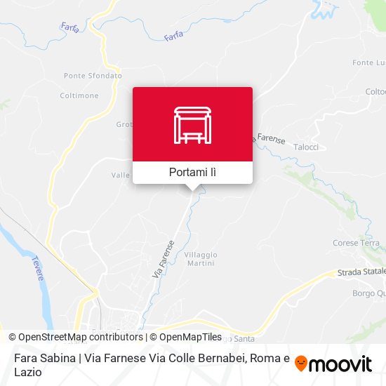Mappa Fara Sabina | Via Farnese Via Colle Bernabei