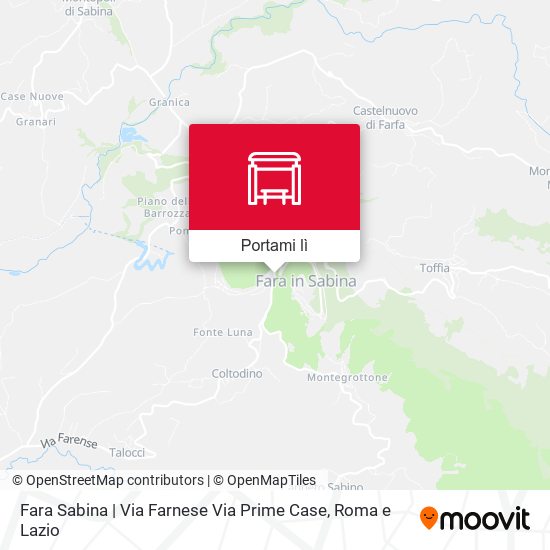 Mappa Fara Sabina | Via Farnese Via Prime Case