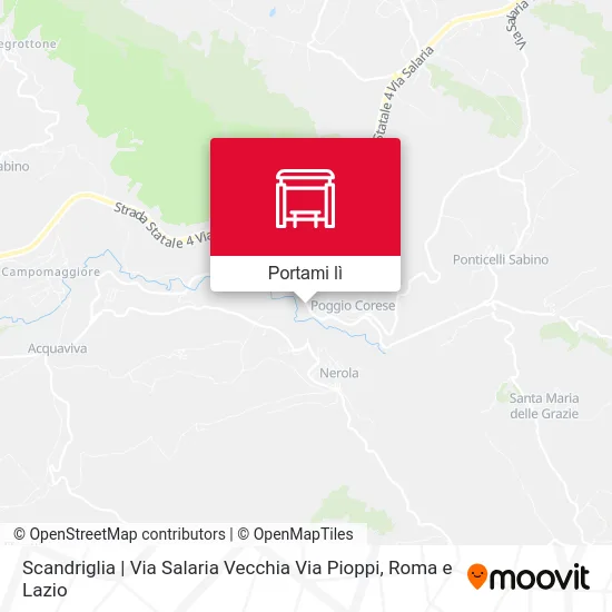 Mappa Scandriglia | Via Salaria Vecchia Via Pioppi