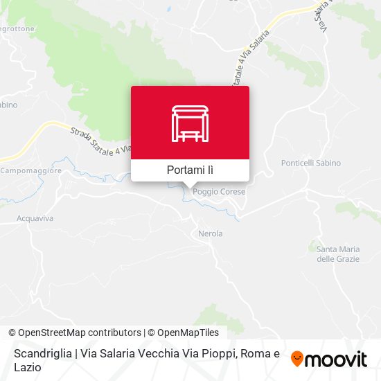 Mappa Scandriglia | Via Salaria Vecchia Via Pioppi