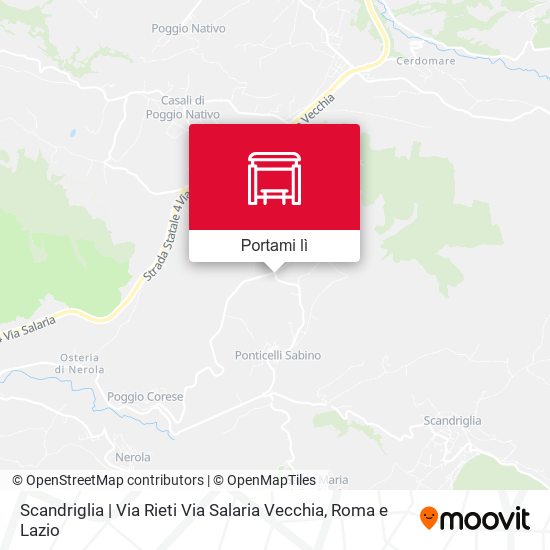 Mappa Scandriglia | Via Rieti Via Salaria Vecchia