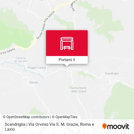 Mappa Scandriglia | Via Orvinio Via S. M. Grazie