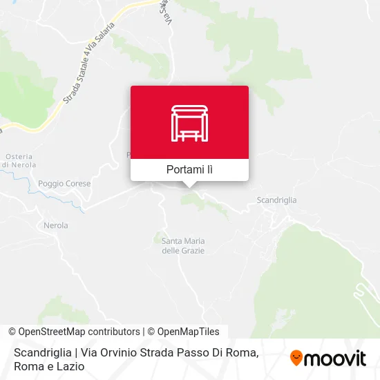 Mappa Scandriglia | Via Orvinio Strada Passo Di Roma