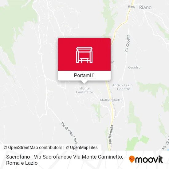 Mappa Sacrofano | Via Sacrofanese Via Monte Caminetto