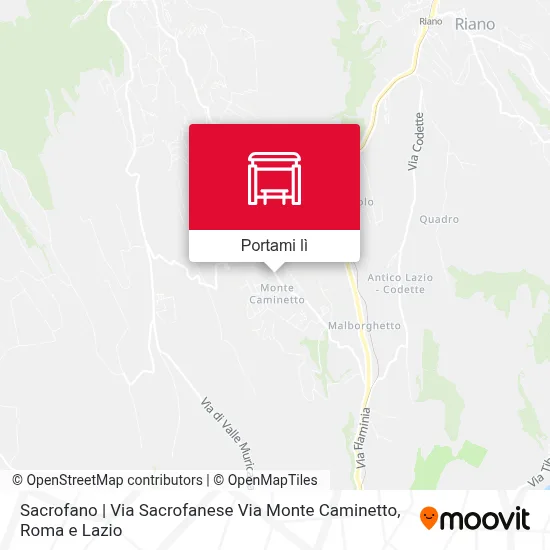 Mappa Sacrofano | Via Sacrofanese Via Monte Caminetto