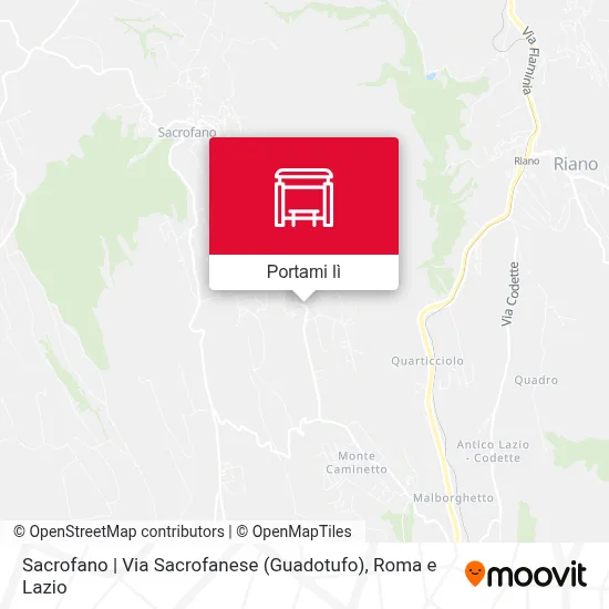 Mappa Sacrofano | Via Sacrofanese (Guadotufo)