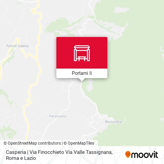 Mappa Casperia | Via Finocchieto Via Valle Tassignana