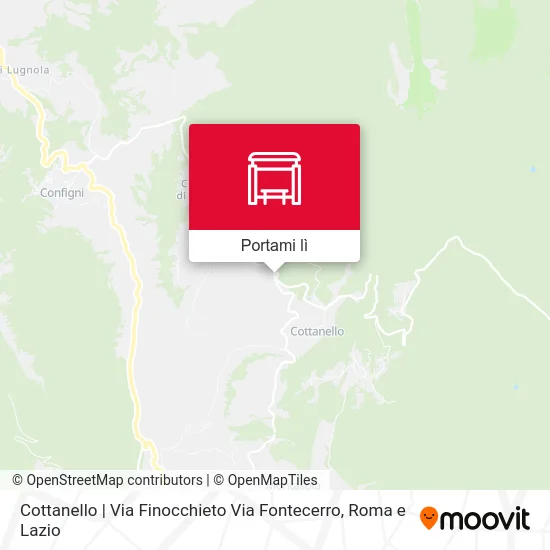 Mappa Cottanello | Via Finocchieto Via Fontecerro